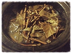 Making witch hazel astringent using my crock pot.