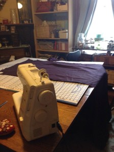 Measuring for new curtains in our house.