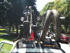 Five of the 10 or 11 (we came home with more than we left with) unicycles for our trip in 2010.